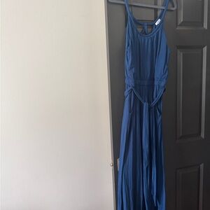 LOFT Blue Sleeveless Jumpsuit